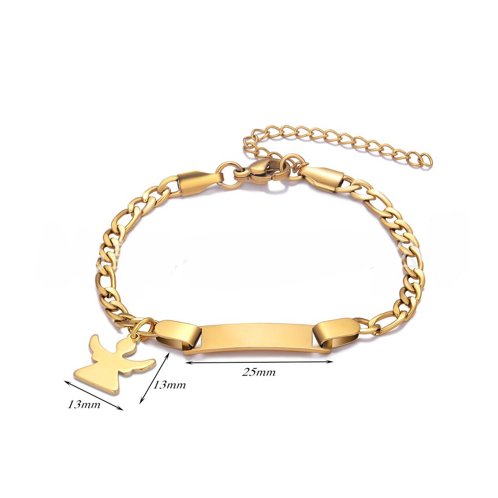 Custom Name Couple Bangle For Women Laser Engraved Letter Words Stainless Steel Figar Link Chain Personalized Bangle