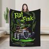 Custom Anime Cartoon Rat Fink Warm Soft Blanket Camping Plush Throw Blanket Pattern Couch Chair Flannel Bedspread Sofa Bed Cover