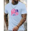 European Size Men'S Free Hugs (Below The Waist) Graphic Summer Casual Short-Sleeve T-Shirt