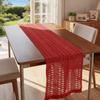 Traditional Chinese New Year Table Runner Decorative Vintage Red Tablecloth Long Strip Elegant Table Flag Festival Celebration