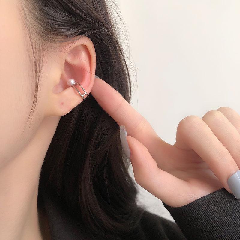 Pearl French Retro Ear Piercing Without Gospel Ear Bone Clip Temperament Simple Design Earrings