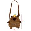 Cute Cartoon Capybara Crossbody Phone Bag Large Capacity Zipper Shoulder Bag with Adjustable Strap Kids Storage Bag