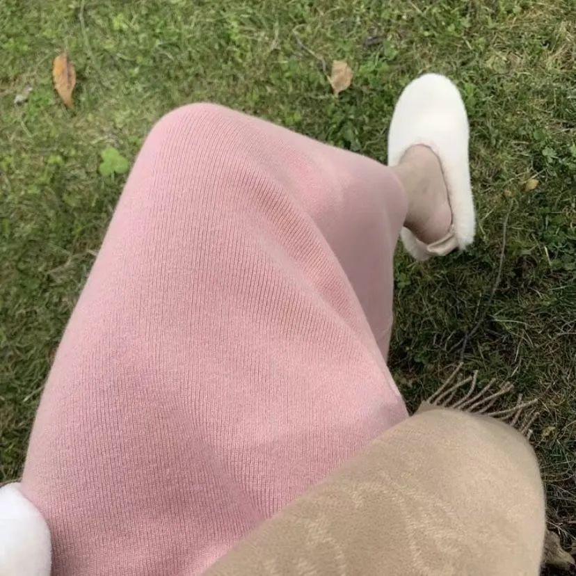 80cm High Waist Korean Style Knit Midi Skirt: Autumn/Winter Slimming Bodycon Design Without Slit