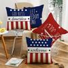 New American Flag Letters Independence Day Cushion Sofa Office Printed Linen Pillow Cover Cushion Cover