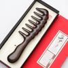 Ebony Ash Wood Wide-Tooth Meridian Massage Comb with Round Drum Handle