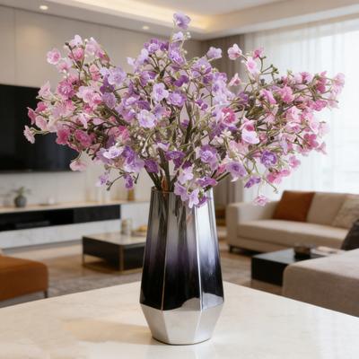 Real Touch Hydrangea Artificial Flowers Full Faux Hydrangea Flower with Stem Lifelike Large Fake Silk Flowers for Home Party Floral