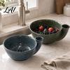 Manual Berry Washer Self-Spinning Colander Bowl with Holes Ceramic Vortex Rinsing Efficient Fruit Washing Spout Strainer Cleaner for And Vegetable