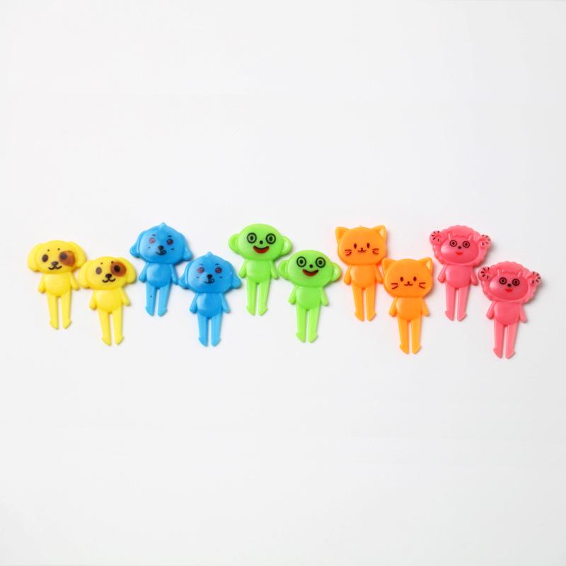 Kinderen Anime-Stijl Dier Vruchtenvork Prikkertjes Set - Giraffe Cartoon Ontwerp voor Bento en Snacks