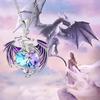 Heart Charm Clavicle Chain Fantasy Crystal Flying Dragon Necklace Jewelry