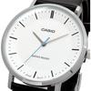 Casio MTP-VT04L-7E Quartz Men's Watch White Black Leather Band International Model