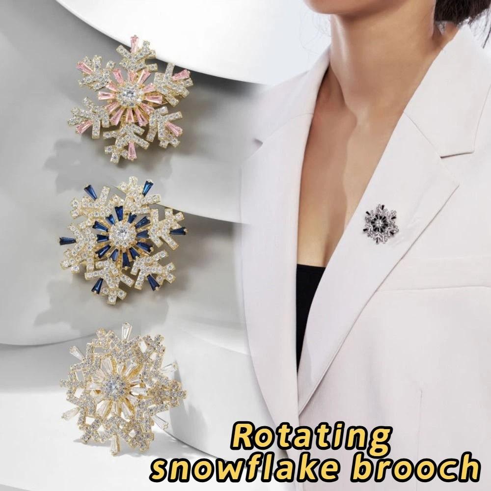 Sparkling Creative Snowflake Pin Rhinestone Zinc Zinc Alloy Zircon Badge Anniversary