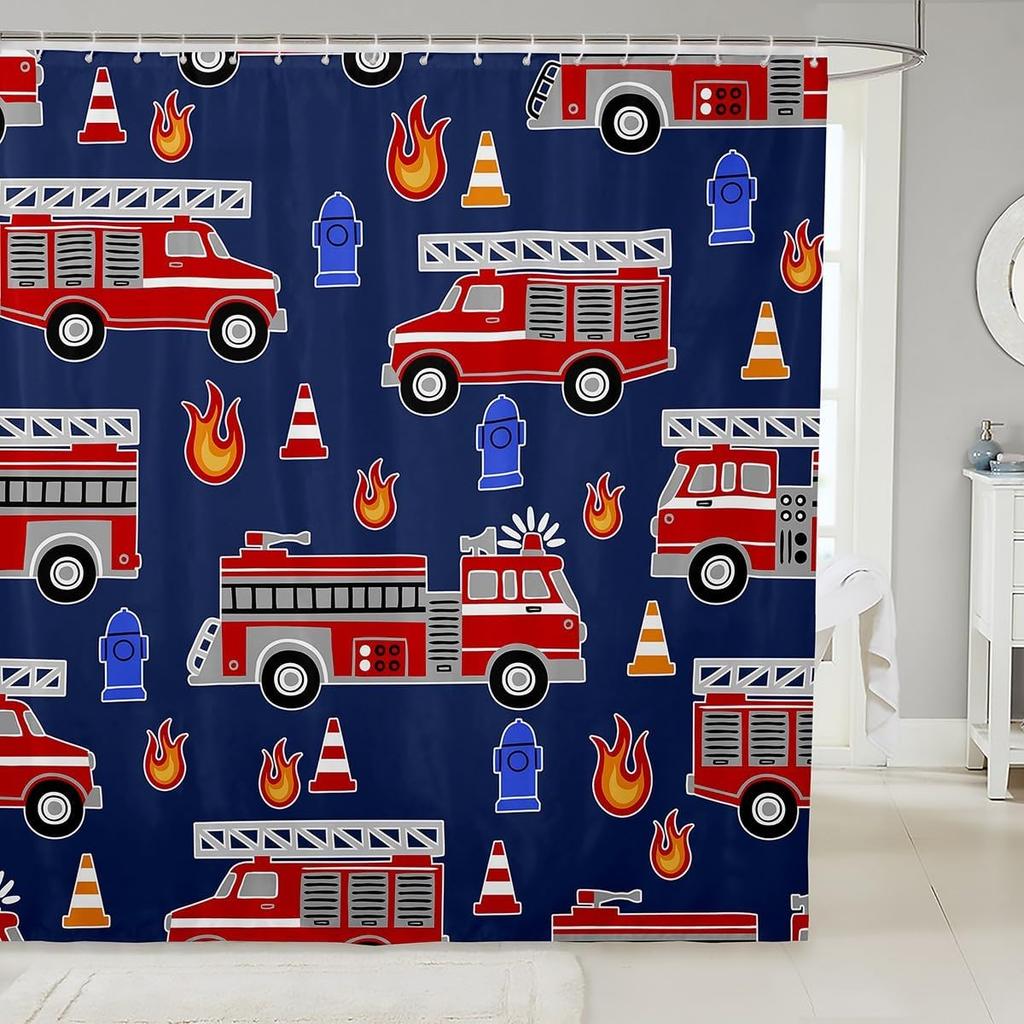Bathroom Wave Shower Curtain Set With Hooks,Sea Ocean Waves Bath Curtain Hand Drawn Style Japanese Illustration Great Wave
