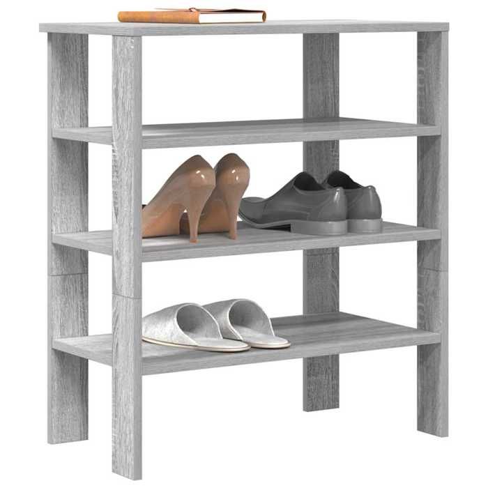 VidaXL Étagère à chaussures sonoma gris 61x32x70 cm bois d'ingénierie, rangement de chaussures, armoire de rangement de 859847