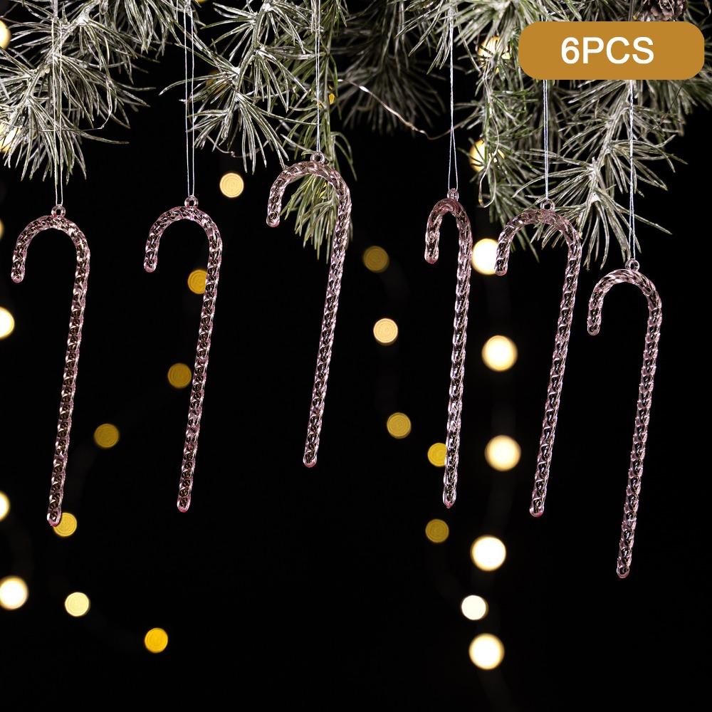 Shatterproof Christmas Snowflakes Clear Simulation Silver Strings Icicle Pendants Hanging Pendant Transparent Acrylic Snowflakes