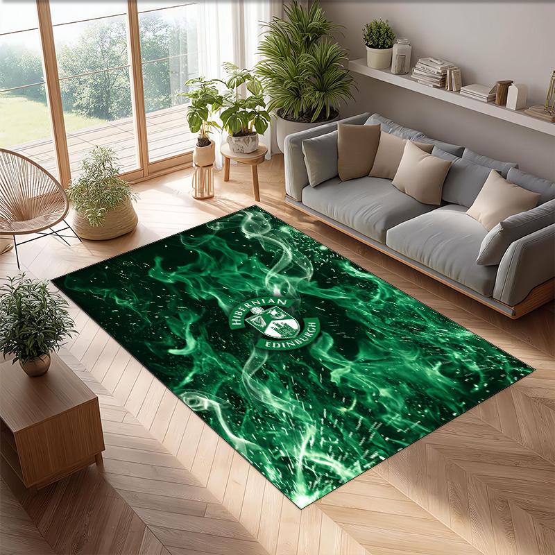 Tappeto Morbido per Pavimento Antiscivolo Hibernian FC Calcio Calcio Modello Tappeto per Interni Tappetino Decorazione Sportiva per Camera da Letto