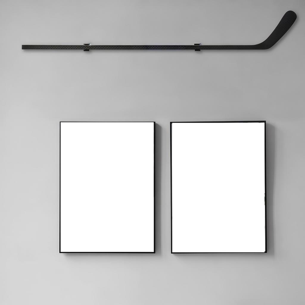 2PCS Hockey Stick Wall Mount Racks Space Saving Ice Hockey Stick Storage Hangers with Scratch Proof Pad