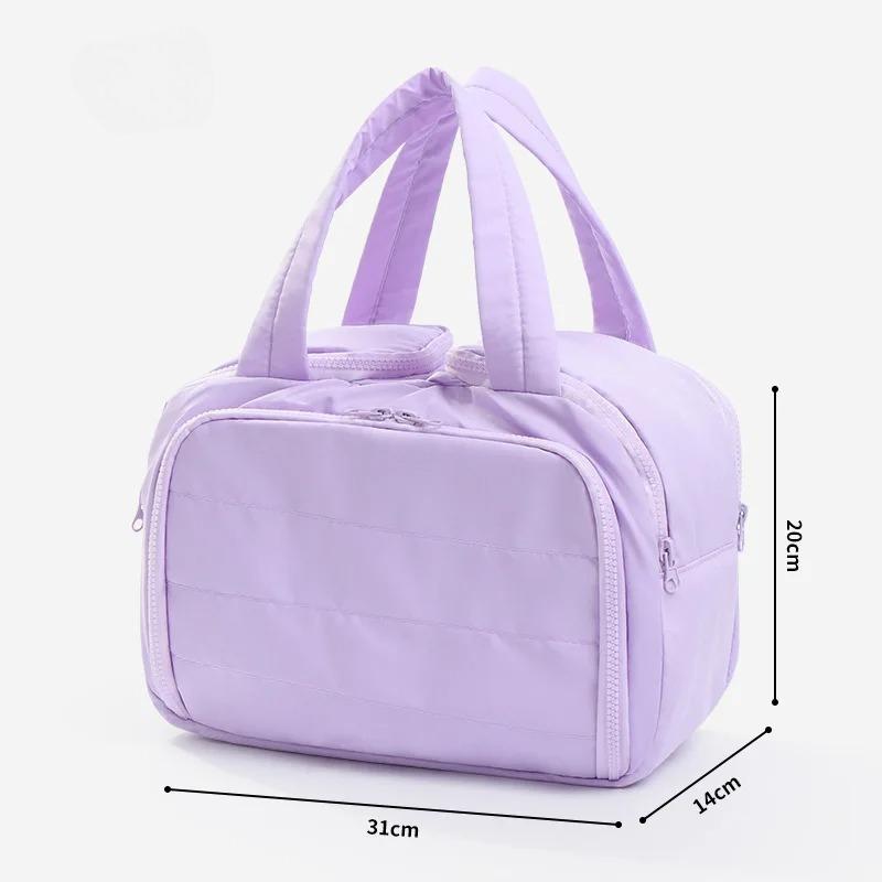 Large Capaci Portable Lightweight Makeup Bag Women's Travel Miscellaneous Storage Bag Handheld Organizer Cosmetic Pouch Wash Bag