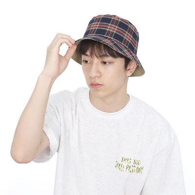 Squaz Bucket Hat Check Double-Sided Casual Hat SJN120