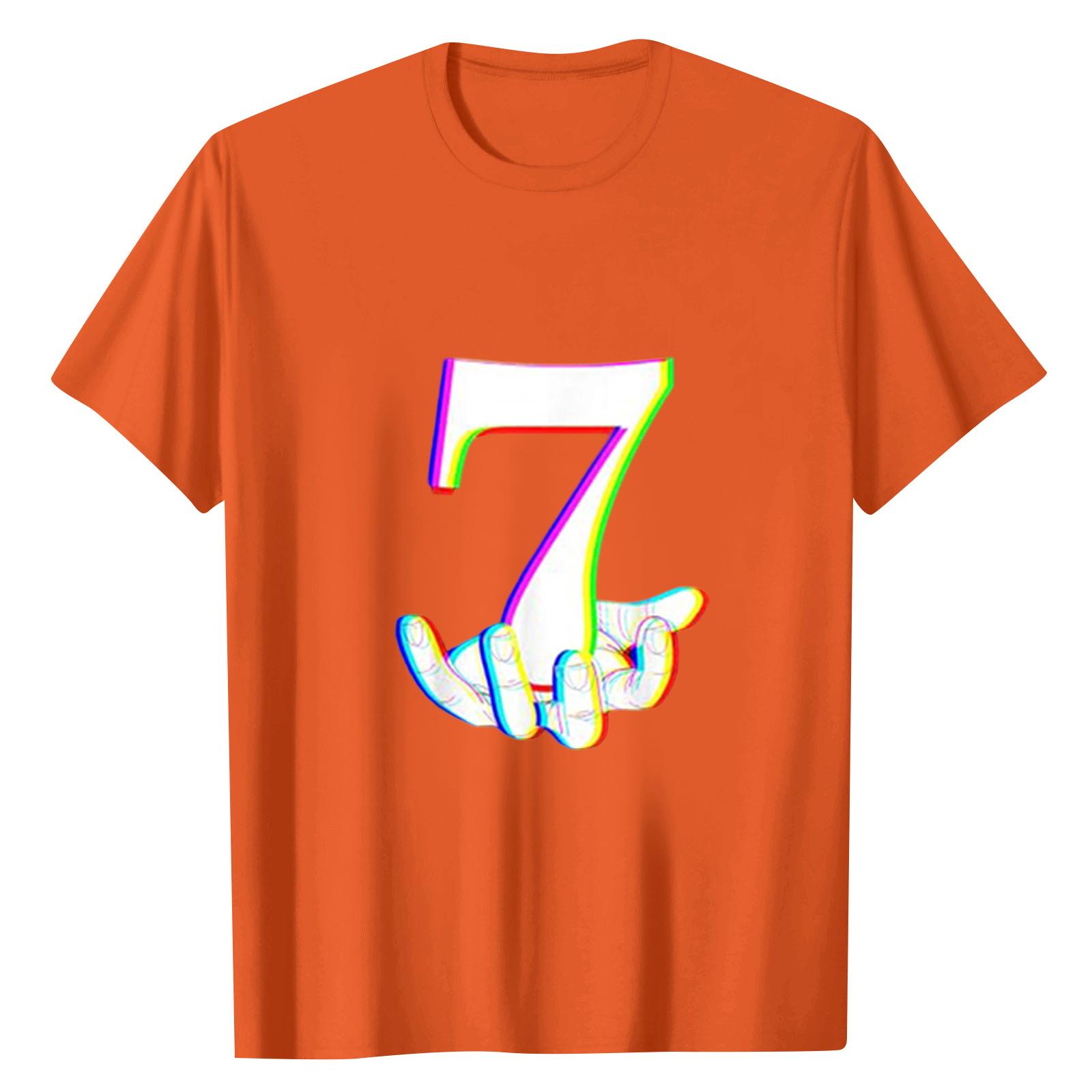 

Женский повседневный топ с цифровым принтом, круглым вырезом и короткими рукавами L шафрановый