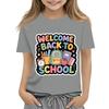 Children's Casual and Fashionable Round-Neck Printed Short-Sleeve Top for Back-to-School