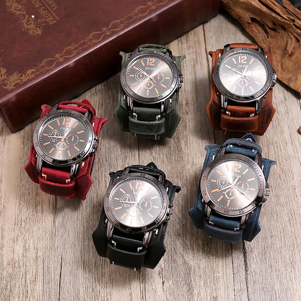ZooooM Wide Antique Design Quartz Watch, Fashionable and Casual, Perfect Gift for Men and Women (Green) ZM-WATCH2-106-GR