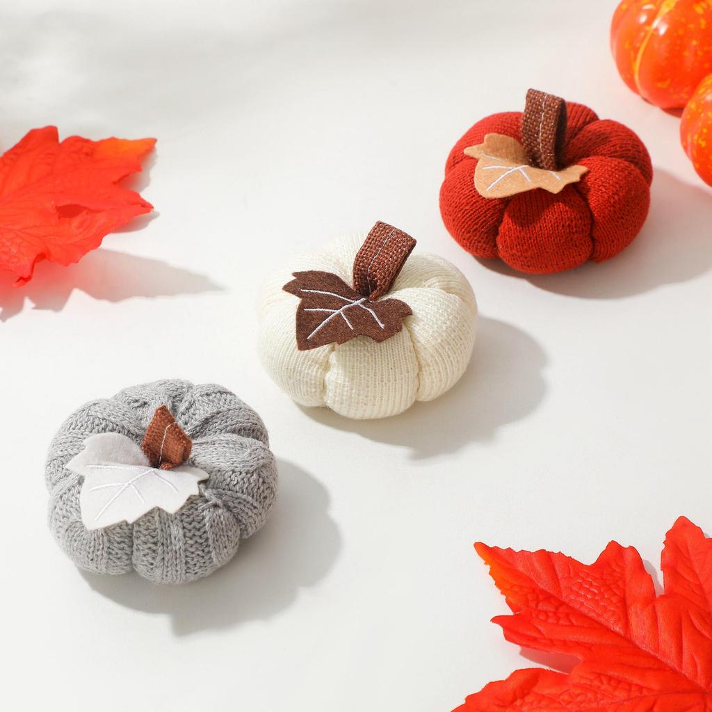 Handmade Orange Pumpkin Hanging Ornaments for Christmas and Thanksgiving Decorations