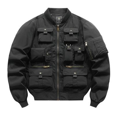 Bomber Jacket Men's Retro Baseball Uniform Multi-pocket Work Jacket Functional Jacket Three-proof Assault Top