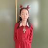 Reindeer Antler Headband with Pom-Pom Hair Clips - Christmas Hair Accessories for Women and Kids