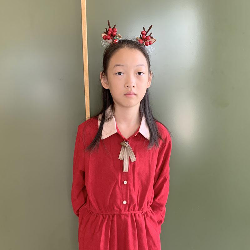Reindeer Antler Headband with Pom-Pom Hair Clips - Christmas Hair Accessories for Women and Kids