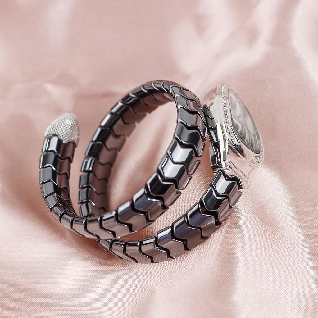 Fashion Black Snake Hot Sell Quartz Watches Women's Full Diamond Steel Strap Watch For Women Bling Unique Luxury Clock Relogio