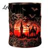 Dark Fantasy Wine Container 1200ML Halloween Bat Castle Whiskey Bottle 320ML Vintage Gothic Glass Bottle Cup Decorative Liquor Decanter Flask