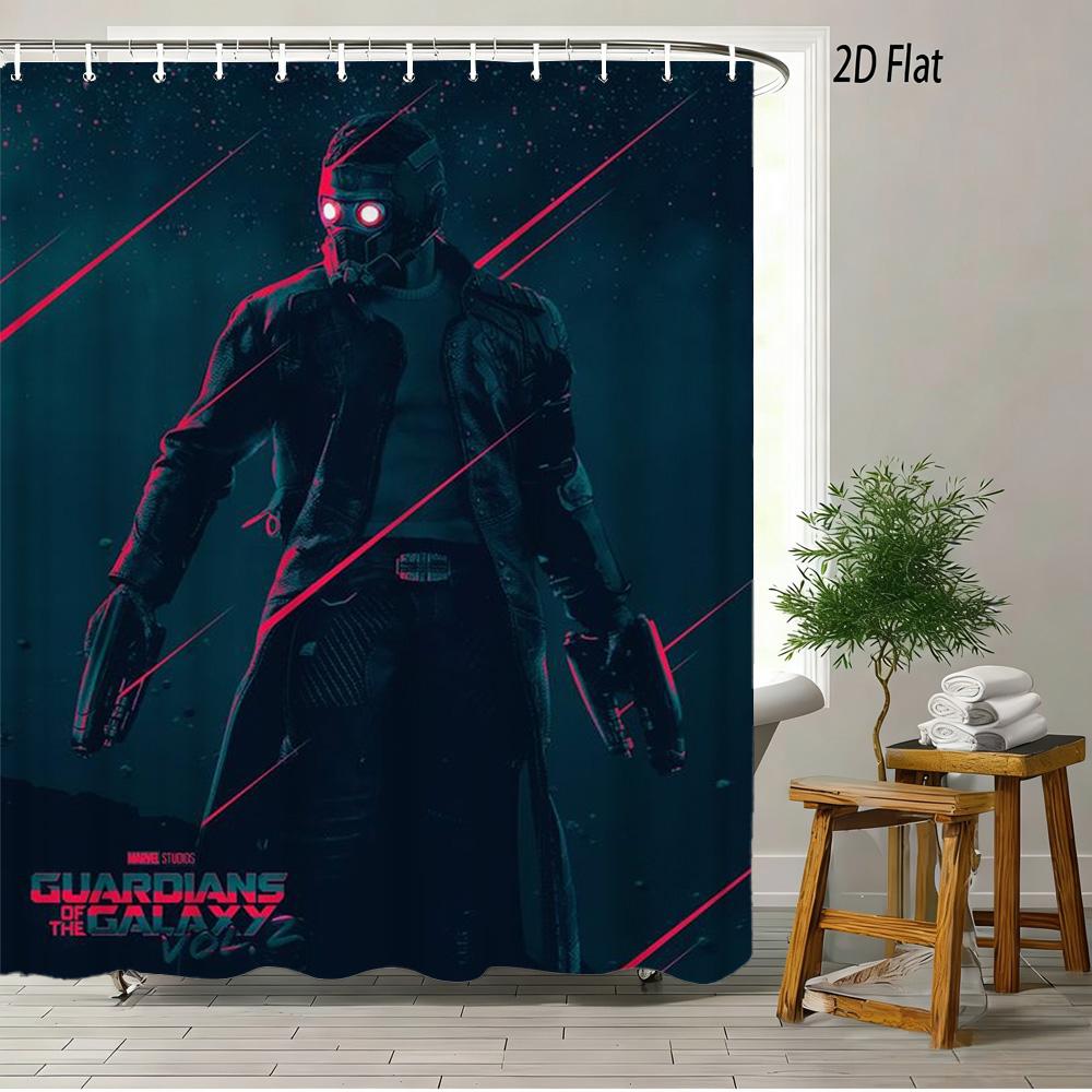 Spider-Man Red Web Pattern Waterproof Shower Curtain For Superhero Bathroom Decor
