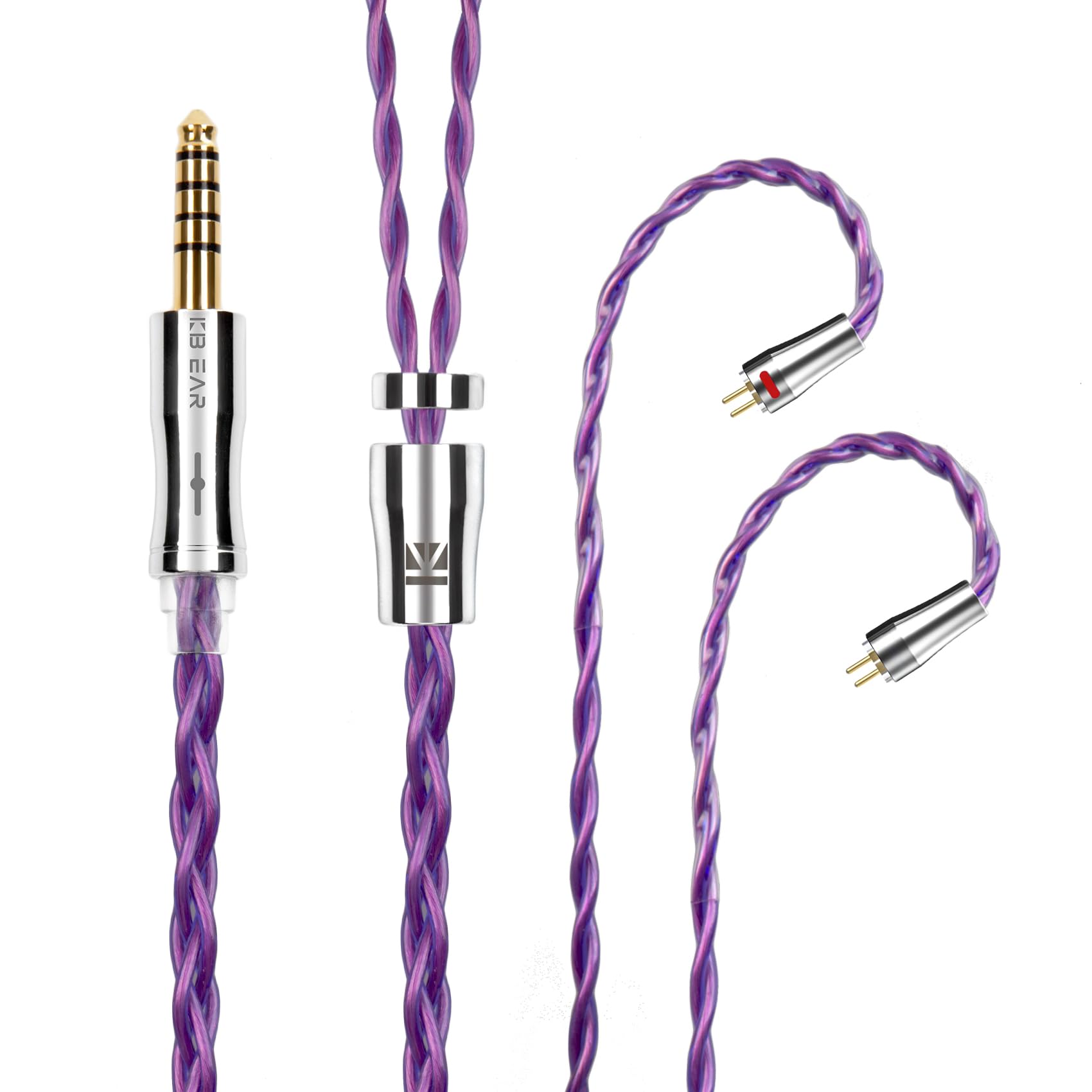 

Yinyoo Upgrade Cable 2pin KBEAR KBX4989 6N Single Crystal Copper 4 Core Headphone Replacement Cable Balanced Earphone Audio Earphone Cable 0.78mm фіолетовий