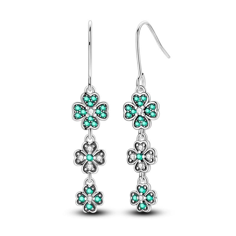 New Tassel Earrings 925 Silver Butterfly Snowflake Star Moon Tassel Ear Studs For Women Fine Engagement Birthday Jewelry Gifts