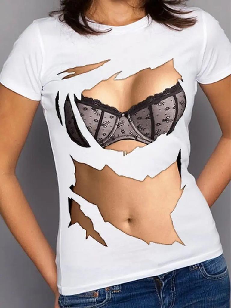 T-Shirt Naked Bust Torso