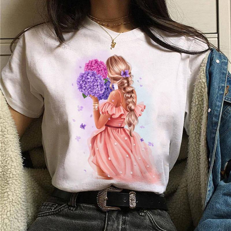 Summer Fashion City Girls Simple T-shirt Trend Women's Fashion White Short-sleeved Women's T-shirt Harajuku