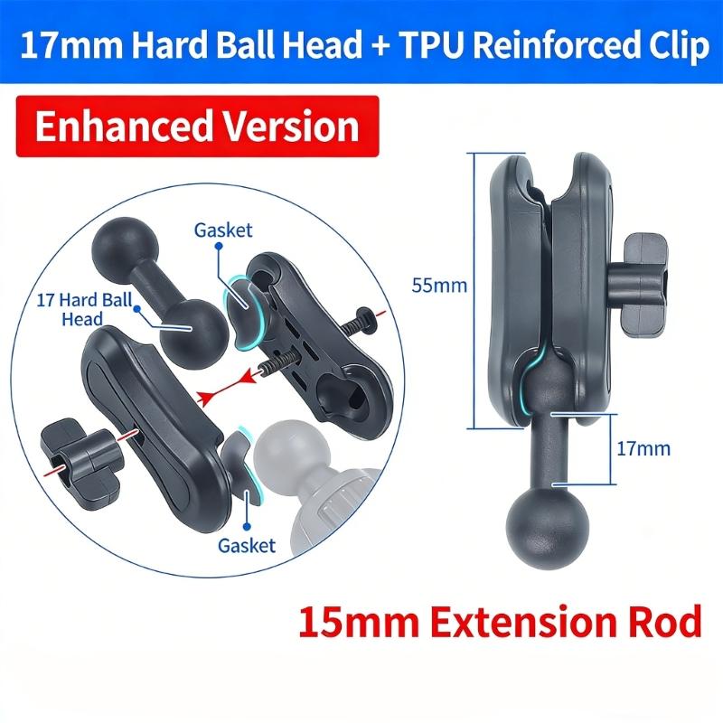 Barra di Estensione in Plastica Rotante a 360 Gradi da 17 mm per Registratore d'Auto e Supporti per Tablet Adattatore di Estensione Installazione Facile