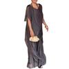 2Pcs/Set Women Casual Outfit Round Neck Long Sleeve Irregular Hem Tops Elastic Waist Long Pants Set Solid Color Outfit