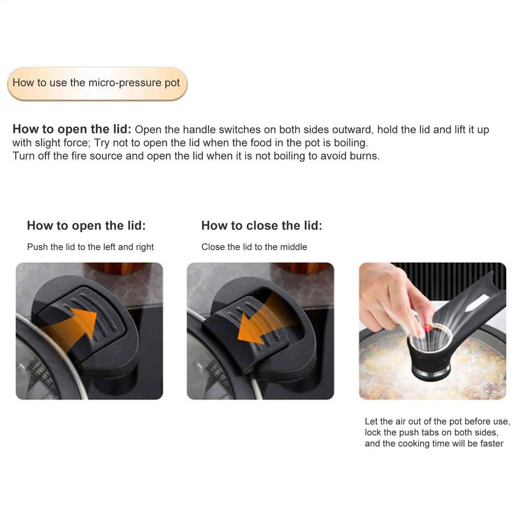 Portable Pressure Cooker Fast Cooking Stew Pot Pressure Cooker Stainless Steel Fast Cooking Multifunctional Kitchen Accessories