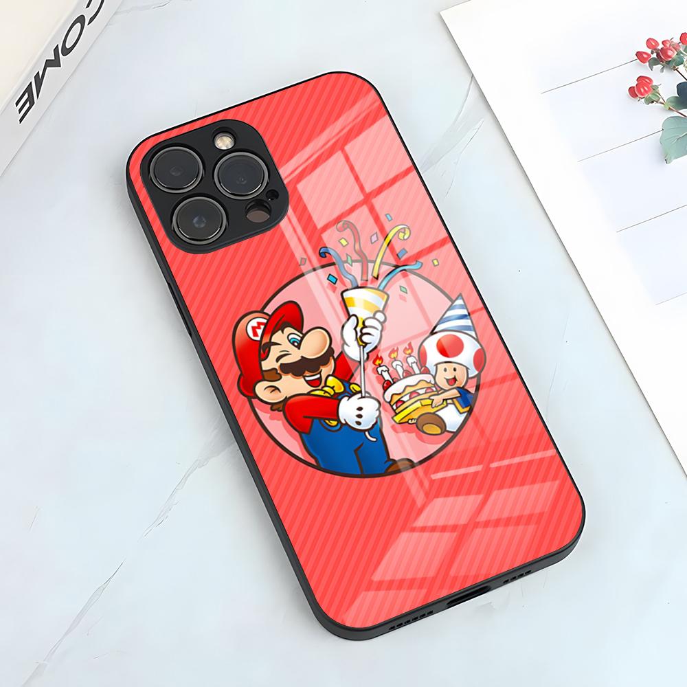 Game Super Mario Phone Case For IPhone 17 Pro Max 15 Pro 16 14 Plus 12 13 Mini 11 Pro Shockproof Glass Cover