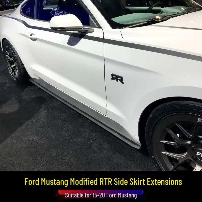 Compatible Ford Mustang 2015-2023 RTR Side Skirt Decorative Strips, Injection Molded PP