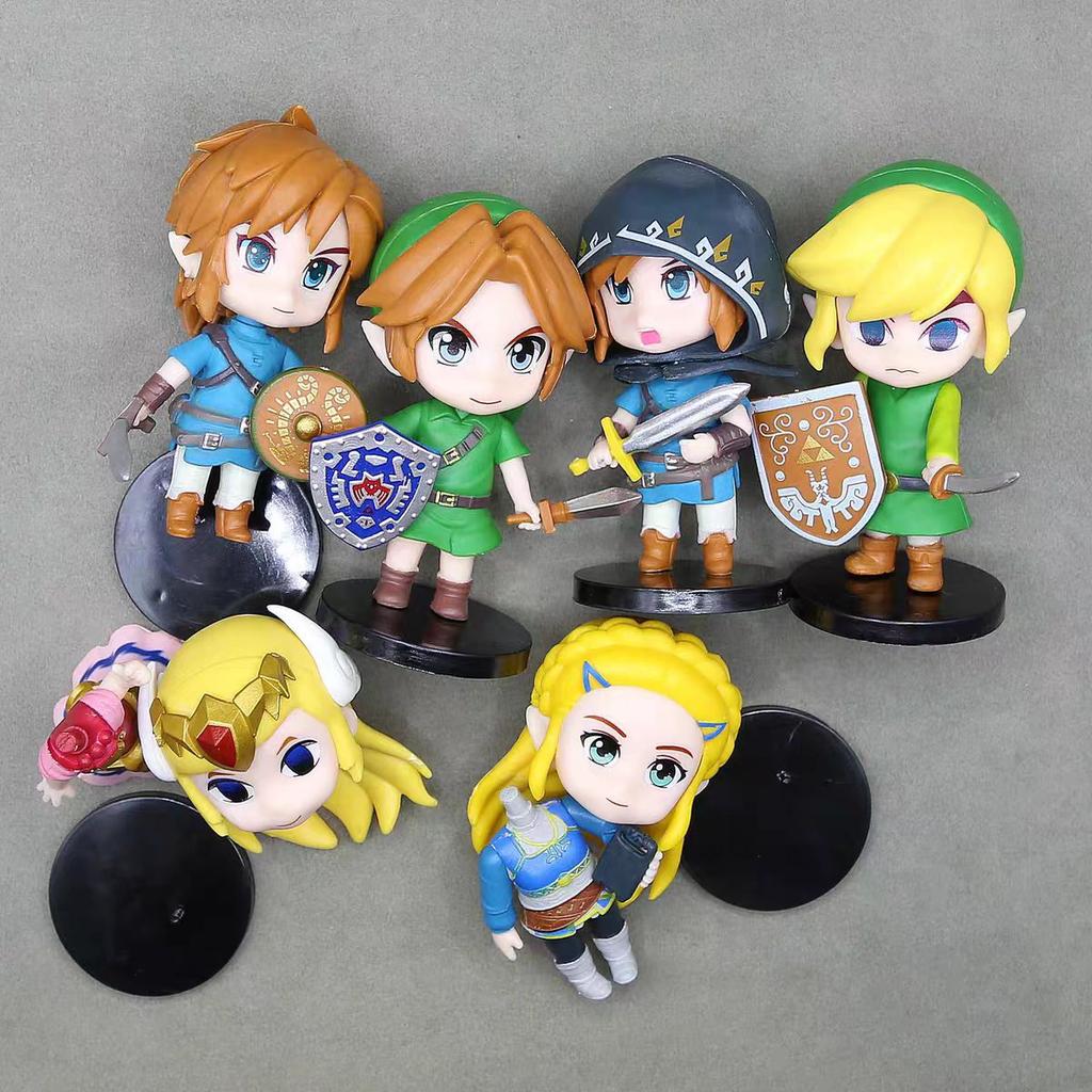 6Pcs/Set 10cm The Legend of Zelda Figure Link Princess Zelda Q Version Figure Game Decoration Ornaments Doll Model Toys