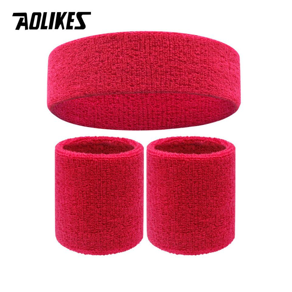 Aolikes Sports Headband Sweatband Stretch Elastic Outdoor Sport Sweat Headband Wristband Women Gym Running Tennis Headwrap