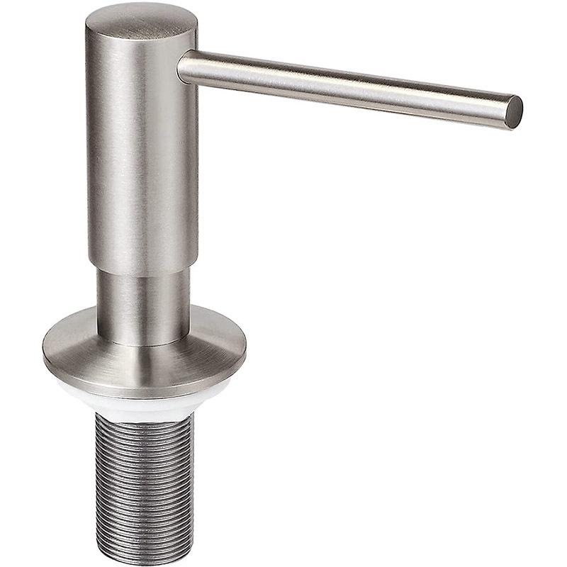 Matte Black Kitchen Sink Soap Dispenser, Press-Type, 500ml Capacity, Brass-Plated Threaded Tube