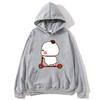 Cute Couple Hoodie Cute Bubu and Dudu Are Playing Scooter Together Sweatshirts Hooded Men's Clothes Women Panda Bear Top