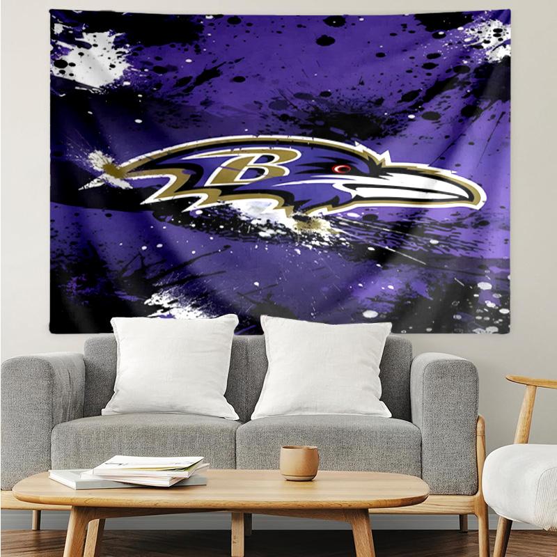 football Ravens Logo Quick-Dry Tapestry Hanging for Bedroom,Livingroom, Playroom,Decor Art Room Wall Tapestry Holiday and Birthday Gifts