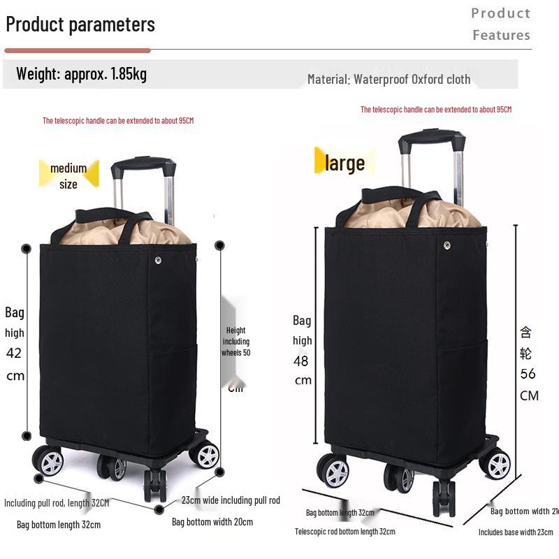 Lightweight Folding Insulated Shopping Cart for Groceries and Home