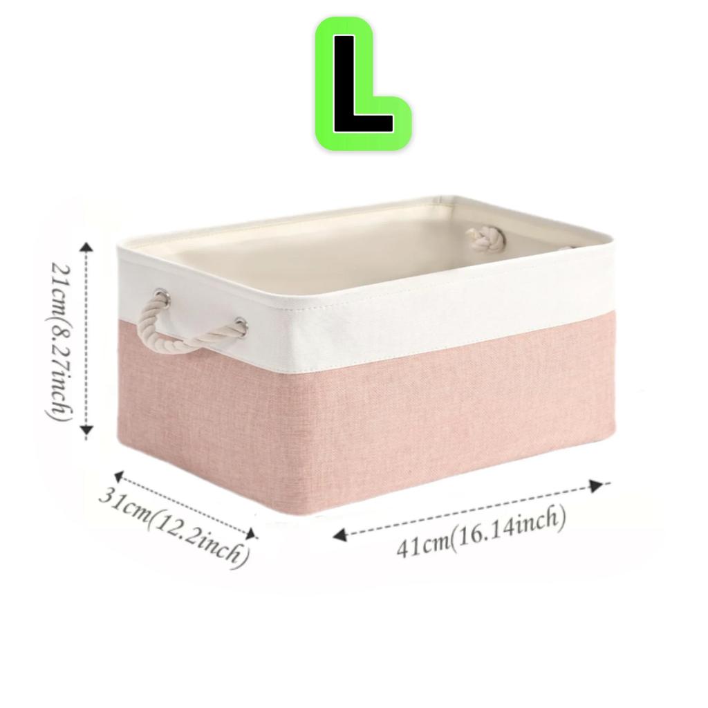 Foldable Storage Bins with Sturdy Cotton Handles Fabric Sundries Storage Basket for Home/Children's Toys/Wardrobe/Storage Basket