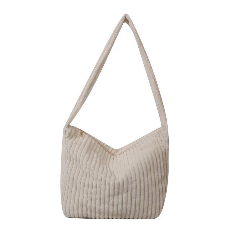 Oversized Street Style Single Shoulder Crossbody Bag Trendy Grid Pattern Tote For Women белый