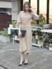 PINBLACK Classic Ruffle Dress Beige